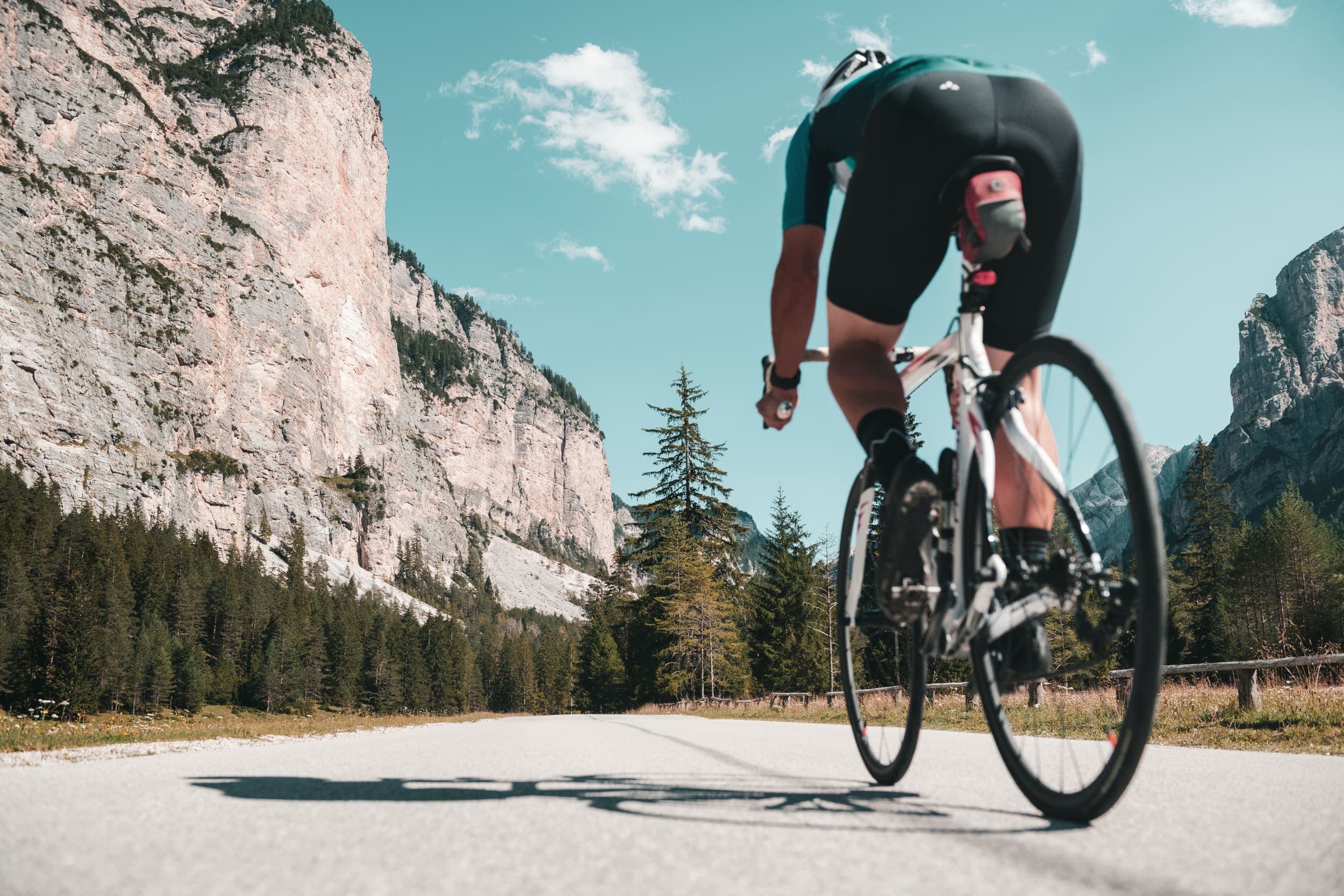 Bike tour towards Pederü in the Dolomites